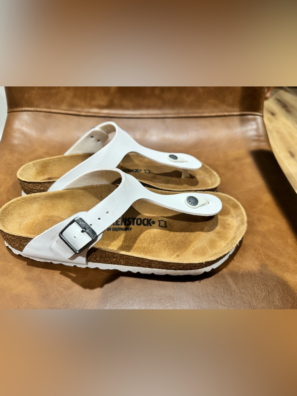 Birkenstock Gizeh White Thong Sandals